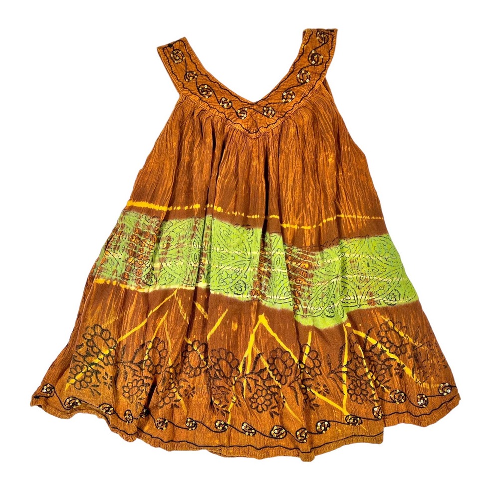 Vintage Tie Dye Batik Flowy Hippie Tunic Top
